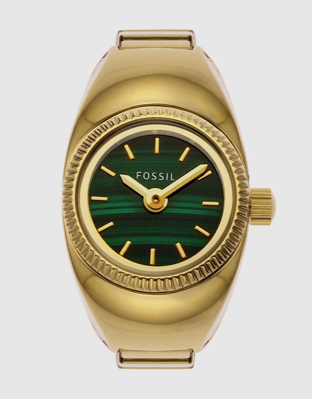 Fossil - Gold Tone Analogue Ring Watch
