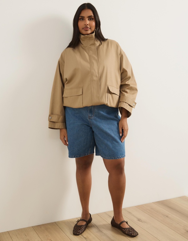 Atmos&Here Curvy - Ada Bermuda Denim Shorts