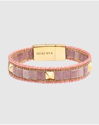 Nialaya Jewellery - Rhodonite Stud Bracelet