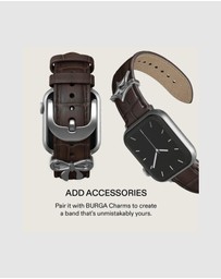Burga - Burga Apple Watch 42/44/46/49 Leather Band - Silver Clasp Espresso