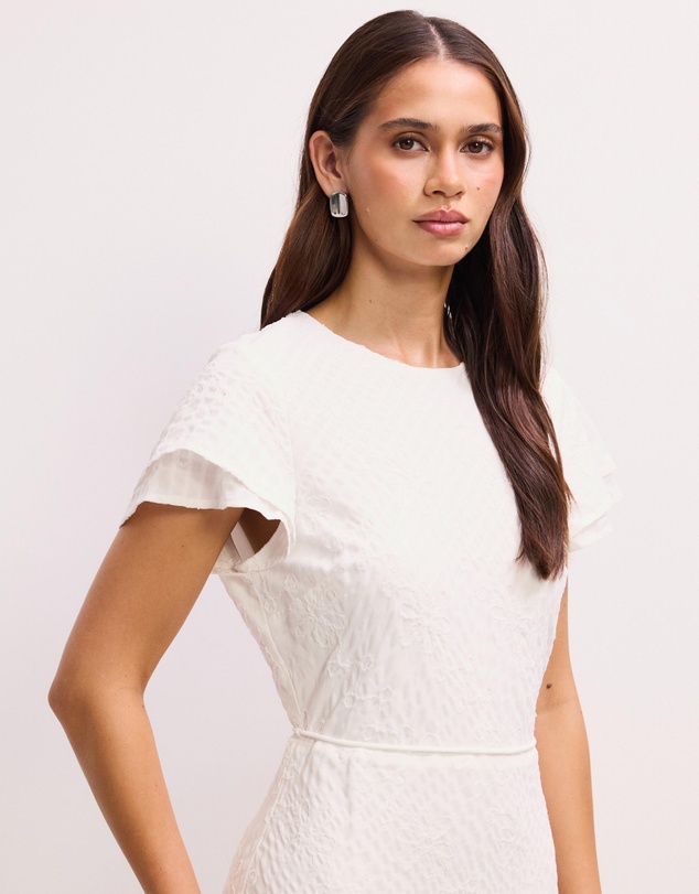 The Fated - Willow Flutter Sleeve Midi Dress