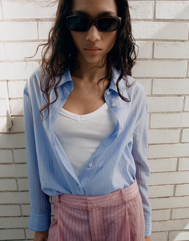 M.N.G - Striped Lyocell Shirt