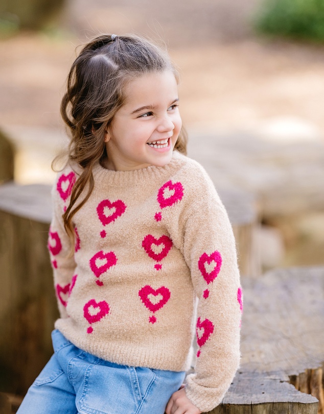 Bebe by Minihaha - Girls Hearts Jumper 3-7 Yrs