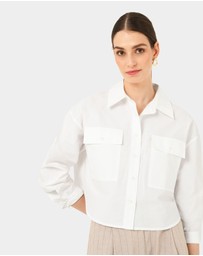 Forcast - Kyla Crop Pocket Shirt