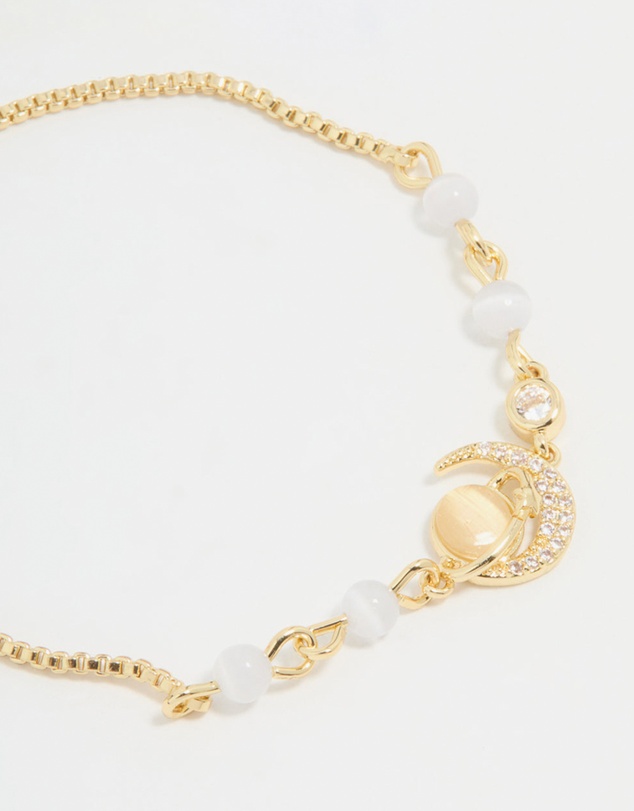 Lovisa - Gold Plated Cubic Zirconia Quartz Celestial Toggle Bracelet