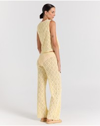 Poolside Paradiso - Messina Knit Pant - Lemon