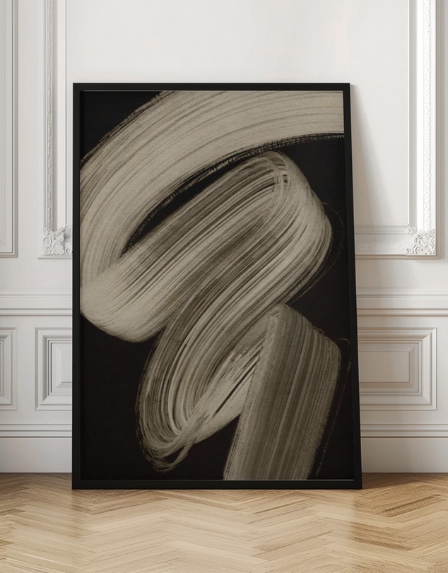 Olive et Oriel - Beige Strokes No 2 by Treechild Art Print