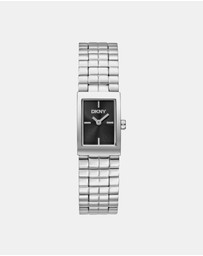 DKNY - Signature Shape Silver 17x25.5mm Black Dial Womens Watch