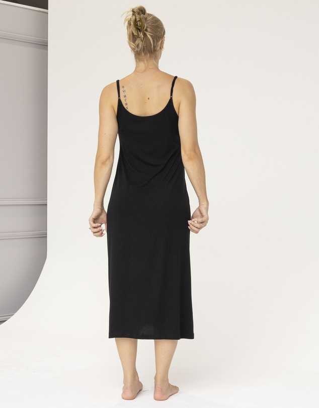 Angel Maternity - Cora Maternity Nursing Lace Nightie in Black