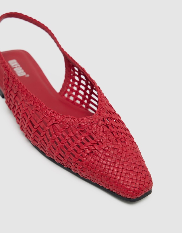 Oxford - Eva Woven Nappa Slingback Shoes