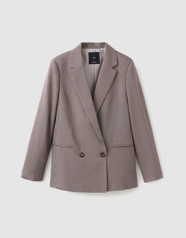 M.N.G - Double-Breasted Micro-Houndstooth Jacket