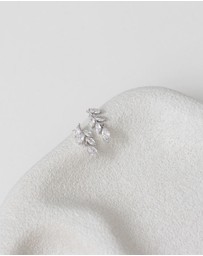 The White Collection - Eve - Dainty Silver Bridal Drop Earrings