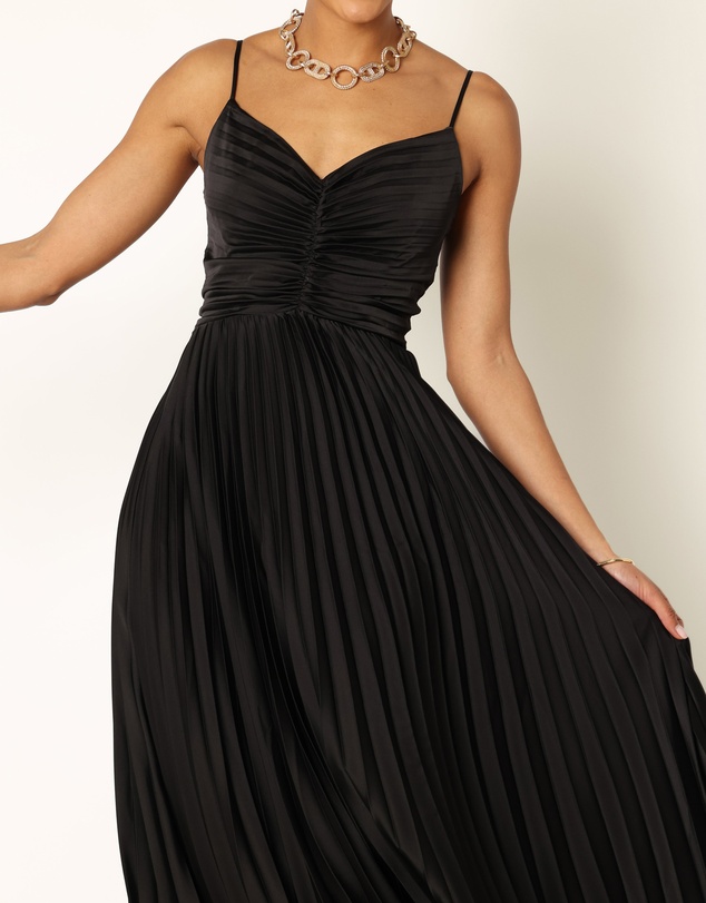 Petal & Pup - Naira Pleated Maxi Dress - Black
