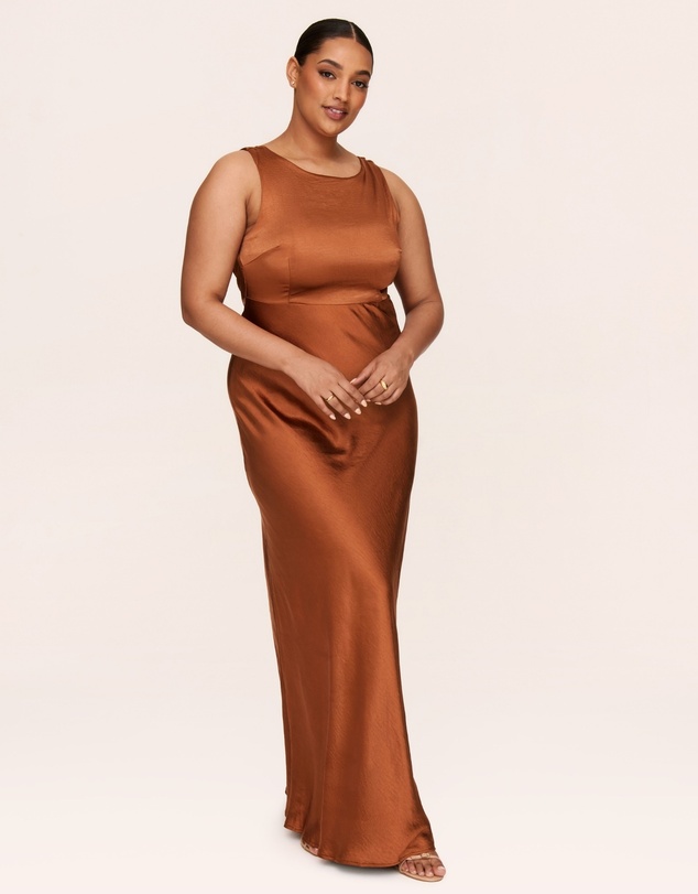 Six Stories - Cowl Back Satin Bridesmaid Dress