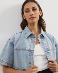 Atmos&Here - Orien Short Sleeve Denim Jacket