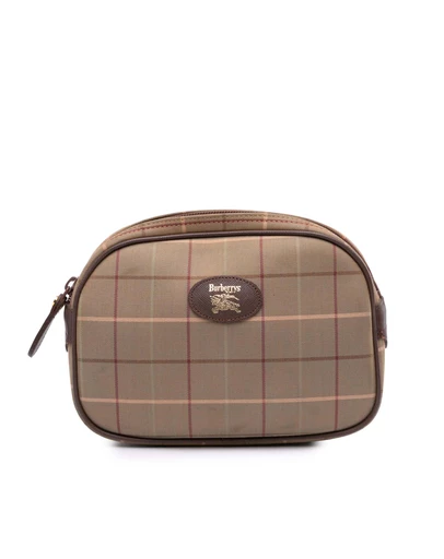 Pre-Loved by Azura Reborn - Pre-Loved burberry Textile Accessory Bag with Plaid Pattern and Zip Closure