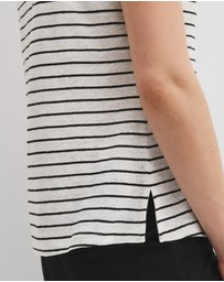 Country Road - Organically Grown Linen Stripe Scoop Neck Tank
