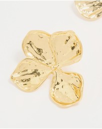 Lovisa - Gold Plated Textured Flower Stud Earrings