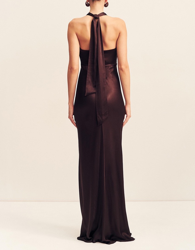 Shona Joy - La Lune Ruched Halter Maxi Dress