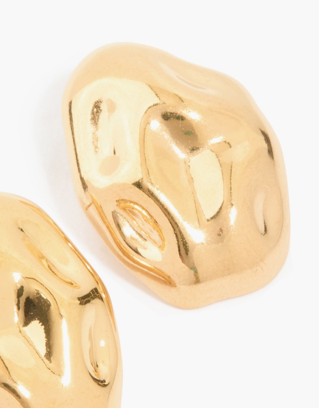 Lovisa - Waterproof Gold Plated Stainless Steel Pebble Stud Earrings