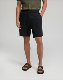Oxford - Rocco Zip Front Linen Blend Shorts