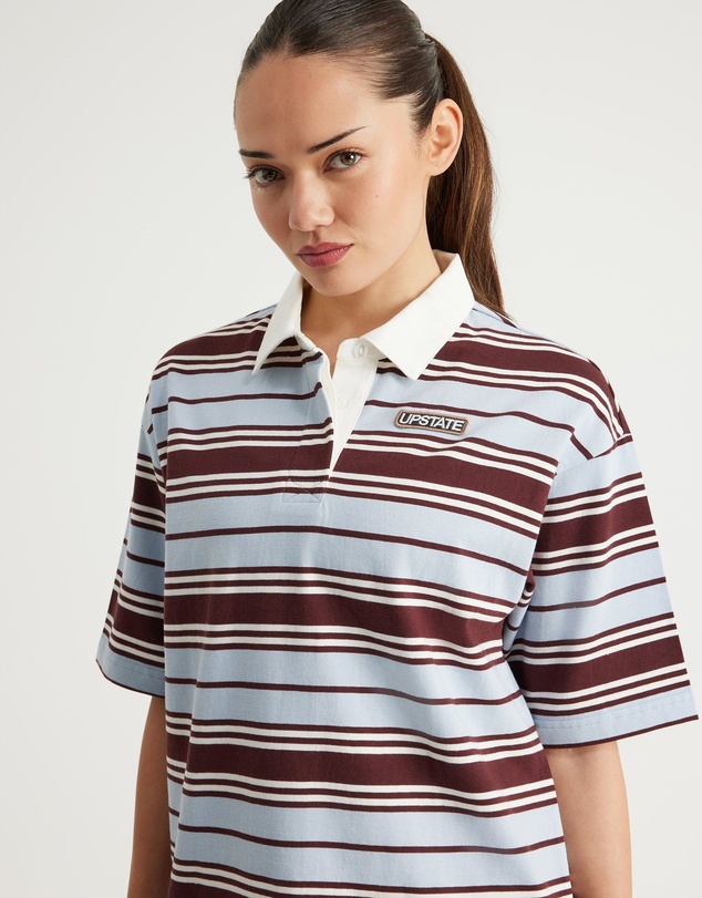 Upstate - Stripe Rugby Top - Blue Haze/Moccha/Vintage White
