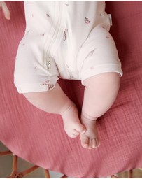 Purebaby - 2 Pack Short Zip Growsuit -Babies