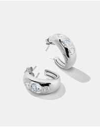 THOMAS SABO - THOMAS SABO Hoop Earrings with Zirconia Stones Silver