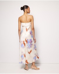 AERE - Nila Satin Bias Cut Strapless Dress