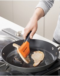 Joseph Joseph - Turner Tongs Ergonomic Silicone Tongs - Grey/Orange
