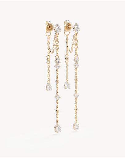 By Charlotte - Cosmic Whisper Chain Earrings