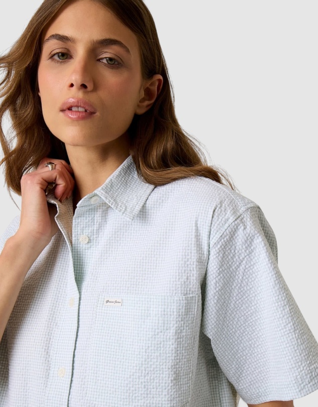 GUESS Jeans - GUESS JEANS Short Sleeve Gingham Boxy Shirt
