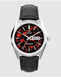 TIMEX - Q Timex Red Vega 1978 Reissue 38mm Leather Strap Watch