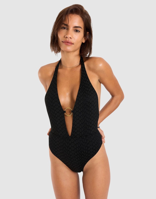 Banana Moon - Encanto Caititu Plunge Neck Backless Halter One-Piece Swimsuit