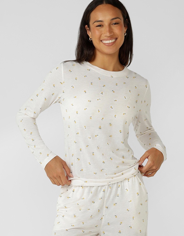 Lorna Jane - Sweet Citrus Long Sleeve Lounge T-Shirt