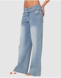 EDIKTED - Buckle Baby Washed Relaxed Jeans