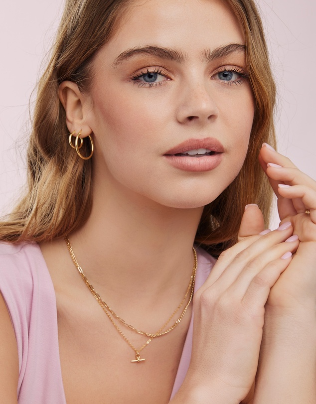 Zoe Olivia - 14K Gold Vermeil T-Bar Necklace