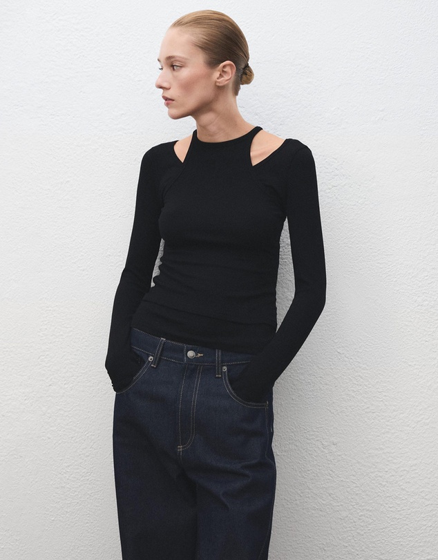 M.N.G - Ribbed Combined T-Shirt
