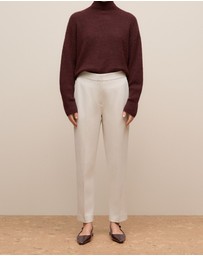 Trenery - Ponte Tailored Slim Pant in Stone