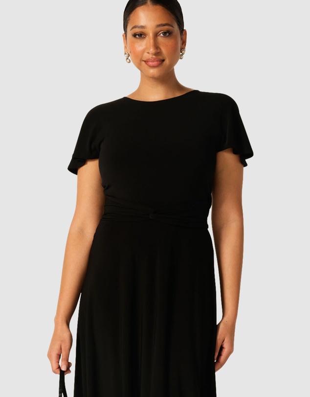 SACHA DRAKE - Flute Sleeve Reverse Wrap Dress