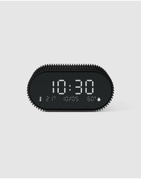 Lexon - Lexon Ray Clock Lcd Alarm Clock With Temperature / Humidity Display - Black