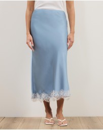 Atmos&Here - Paris Lace Satin Midi Skirt