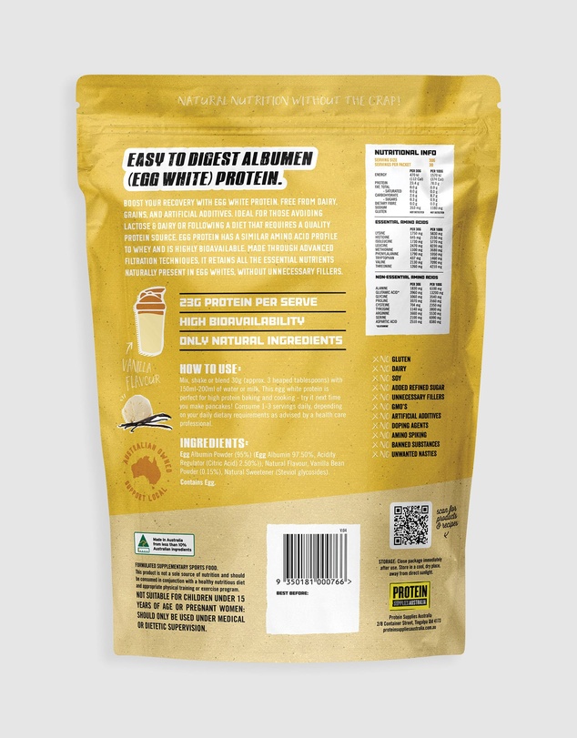 Protein Supplies Australia - Vanilla Bean PaleoPro (Egg White Protein) - 900g