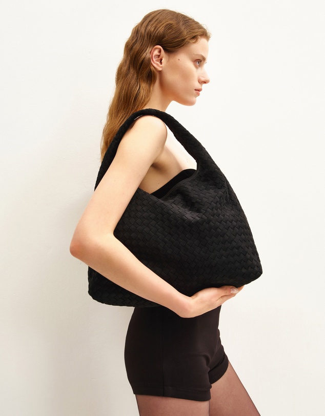JW PEI - laura Faux Suede Woven Shoulder Bag