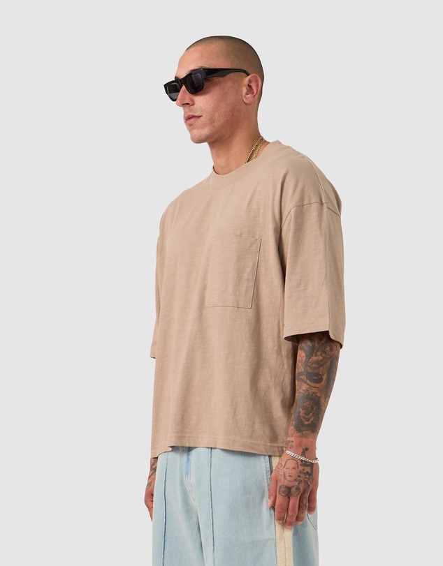 Zanerobe - Cropped Slub Flow Tee Coffee