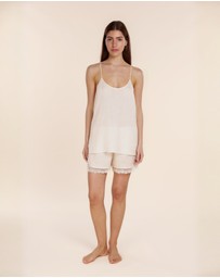 Gingerlilly - Yasmin Cami and Lace Shorts Linen Set