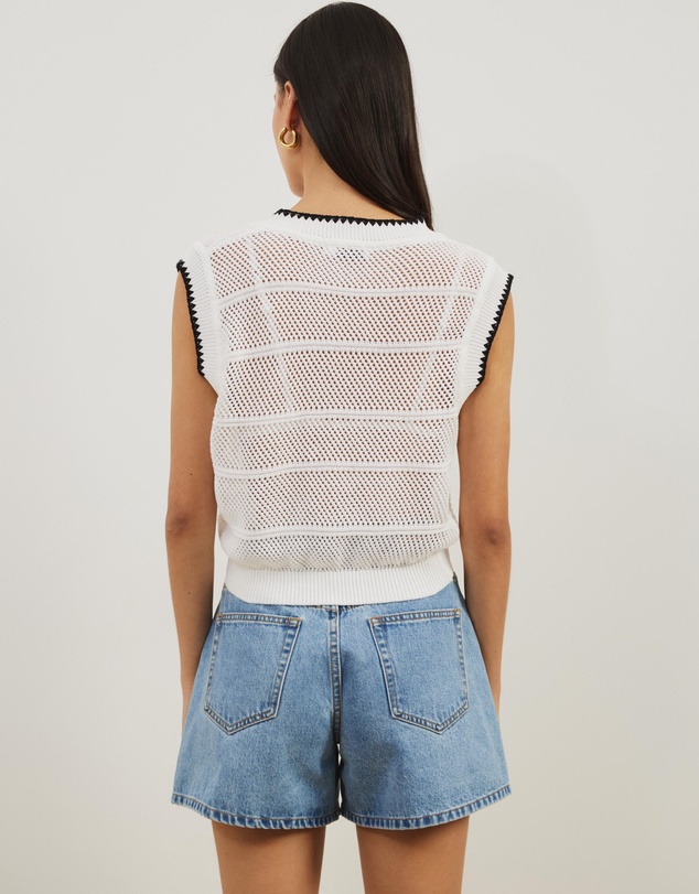 Atmos&Here - Benny Contrast Knit Vest Top