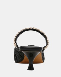 Steve Madden - Small-Talk Black Leather Heels