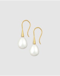 Elli Jewelry - Earrings Drop Classic with Shell Core Beads in 925 Sterling Silver Gold Plated