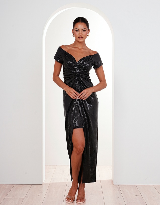 Pilgrim - Raven Off Shoulder Twist Gown